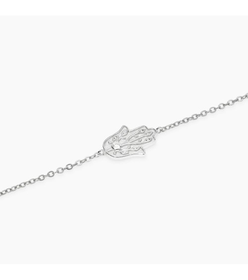 Pulsera Tennis de Plata Mano de Fátima con Zirconitas Mabina | Joyería Onix Lugo