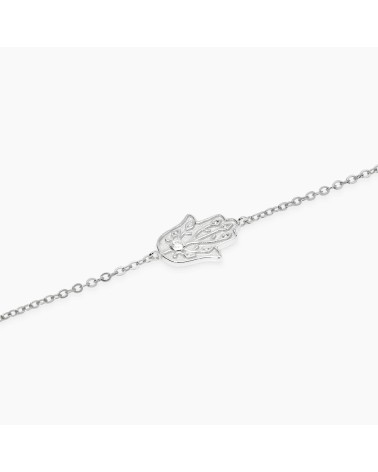 Pulsera Tennis de Plata Mano de Fátima con Zirconitas Mabina | Joyería Onix Lugo