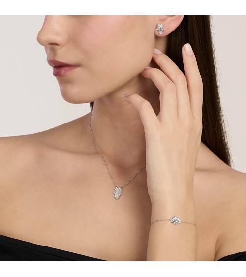 Pulsera Tennis de Plata Mano de Fátima con Zirconitas Mabina | Joyería Onix Lugo