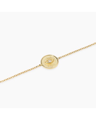 Pulsera Tennis de Plata Bañada en Oro con Ojo de la Suerte Mabina | Joyería Onix Lugo