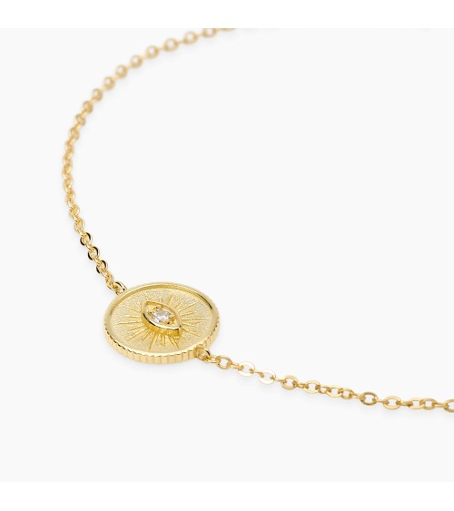 Pulsera Tennis de Plata Bañada en Oro con Ojo de la Suerte Mabina | Joyería Onix Lugo