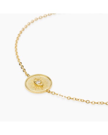 Pulsera Tennis de Plata Bañada en Oro con Ojo de la Suerte Mabina | Joyería Onix Lugo