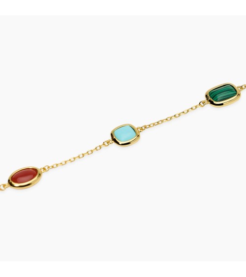 Pulsera Tennis de Plata Bañada en Oro con Piedras Multicolor Mabina | Joyería Onix Lugo