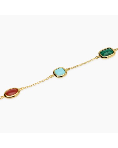 Pulsera Tennis de Plata Bañada en Oro con Piedras Multicolor Mabina | Joyería Onix Lugo