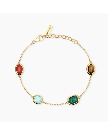 Pulsera Tennis de Plata Bañada en Oro con Piedras Multicolor Mabina | Joyería Onix Lugo