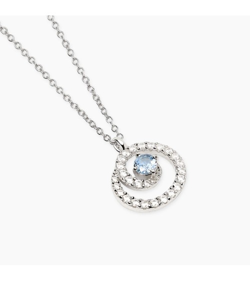 Gargantilla de Plata con Colgante Espiral y Aguamarina Sintética Mabina | Joyería Onix Lugo