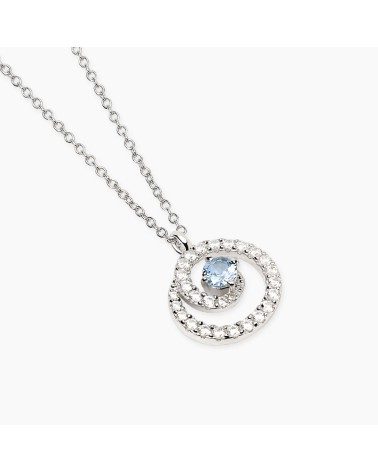 Gargantilla de Plata con Colgante Espiral y Aguamarina Sintética Mabina | Joyería Onix Lugo