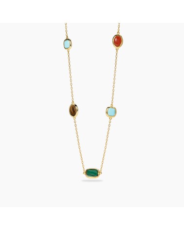 Gargantilla de Plata Bañada en Oro con Colgante Circular Multicolor Mabina | Joyería Onix Lugo