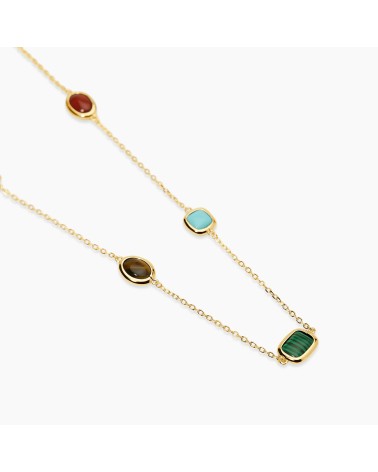 Gargantilla de Plata Bañada en Oro con Colgante Circular Multicolor Mabina | Joyería Onix Lugo