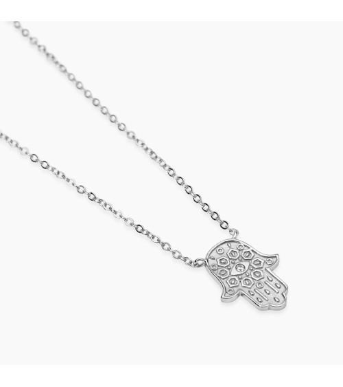 Gargantilla de Plata Mano de Fátima con Zirconitas Mabina | Joyería Onix Lugo