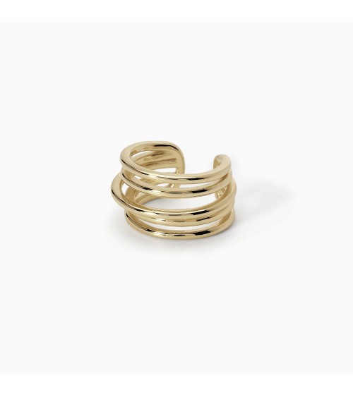 Pendiente Ear Cuff de Plata Dorada Triple Aro con Zirconitas Mabina | Joyería Onix Lugo