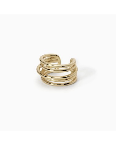 Pendiente Ear Cuff de Plata Dorada Triple Aro con Zirconitas Mabina | Joyería Onix Lugo