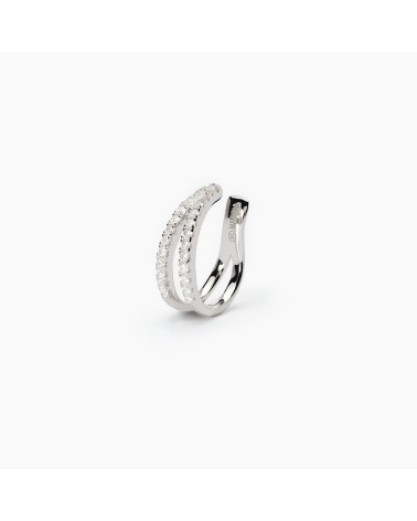 Pendiente Ear Cuff de Plata Doble Aro con Zirconitas Mabina | Joyería Onix Lugo