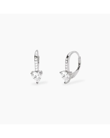 Pendientes de Plata Monachella con Zirconita de Corazón Mabina | Joyería Onix Lugo