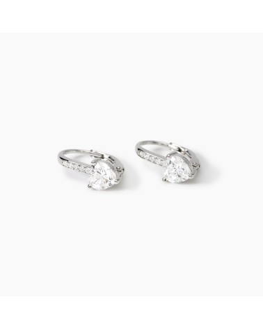 Pendientes de Plata Monachella con Zirconita de Corazón Mabina | Joyería Onix Lugo