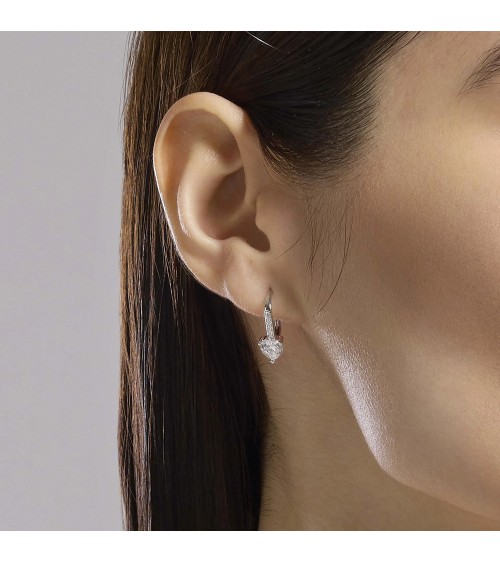 Pendientes de Plata Monachella con Zirconita de Corazón Mabina | Joyería Onix Lugo