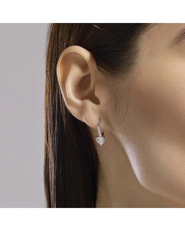 Pendientes de Plata Monachella con Zirconita de Corazón Mabina | Joyería Onix Lugo