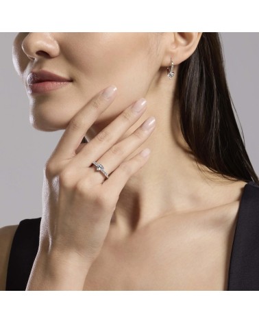 Pendientes de Plata Monachella con Zirconita de Corazón Mabina | Joyería Onix Lugo