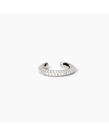 Pendiente Ear Cuff de Plata Mini Aro con Zirconitas Blancas Mabina | Joyería Onix Lugo