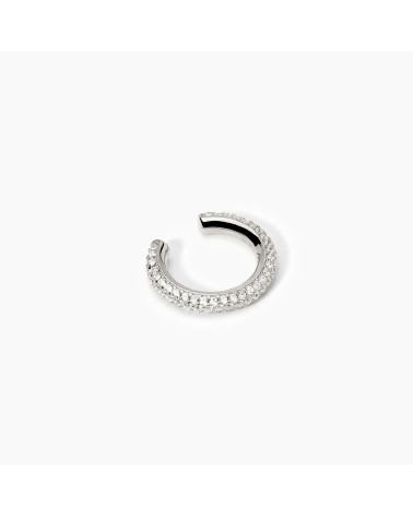 Pendiente Ear Cuff de Plata Mini Aro con Zirconitas Blancas Mabina | Joyería Onix Lugo