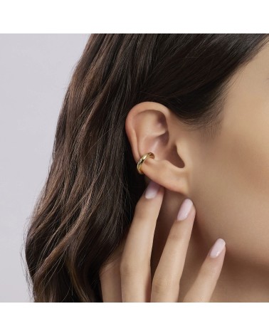 Pendiente Ear Cuff de Plata Dorada Mini Aro con Zirconitas Mabina | Joyería Onix Lugo