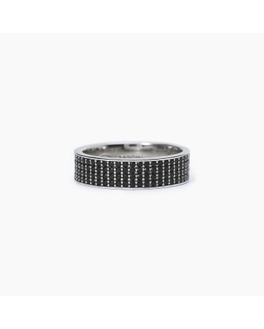 Anillo de Plata de Banda Ancha con Pavé de Zirconitas Mabina | Joyería Onix Lugo
