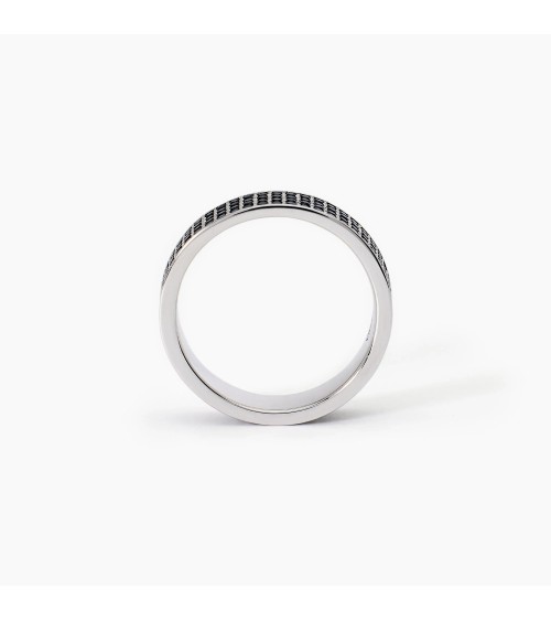 Anillo de Plata de Banda Ancha con Pavé de Zirconitas Mabina | Joyería Onix Lugo