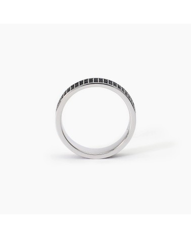 Anillo de Plata de Banda Ancha con Pavé de Zirconitas Mabina | Joyería Onix Lugo