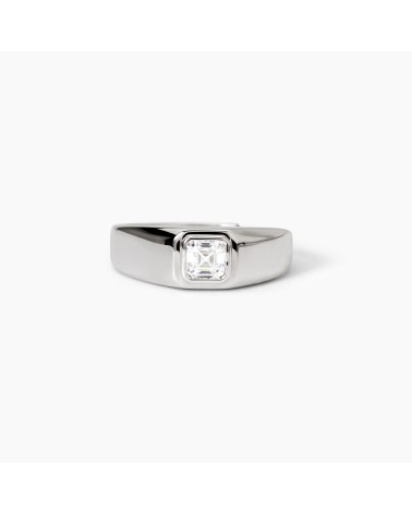 Anillo Solitario de Plata con Zirconita Brillante Mabina | Joyería Onix Lugo