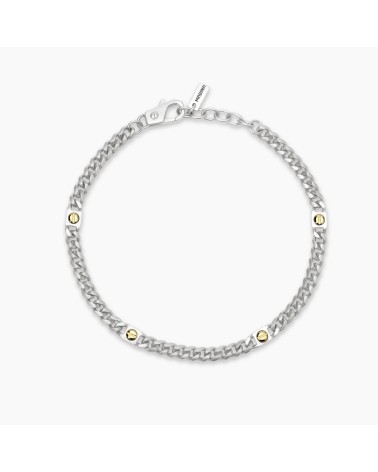 Pulsera de Plata para Hombre Cadena Barbada con Placa Mabina | Joyería Onix Lugo