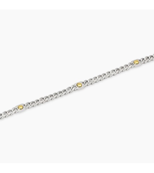 Pulsera de Plata para Hombre Cadena Barbada con Placa Mabina | Joyería Onix Lugo