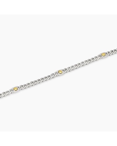 Pulsera de Plata para Hombre Cadena Barbada con Placa Mabina | Joyería Onix Lugo