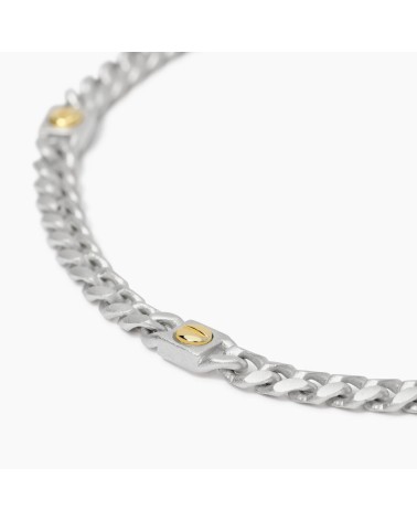 Pulsera de Plata para Hombre Cadena Barbada con Placa Mabina | Joyería Onix Lugo
