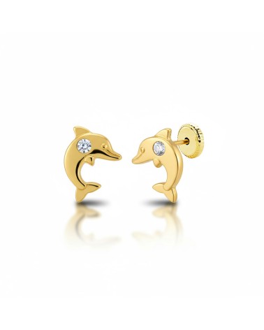 Pendientes de Oro delfin