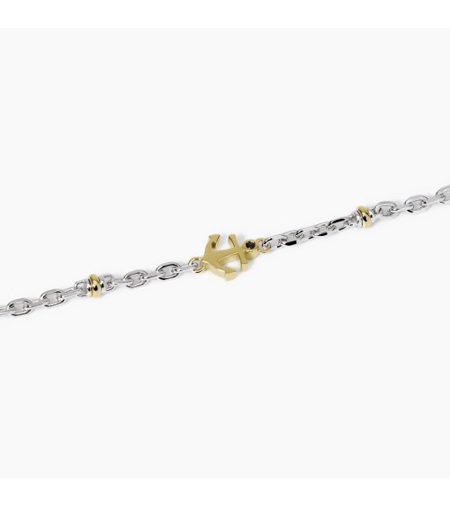 Pulsera de Plata para Hombre con Ancla y Zirconitas Negras Mabina | Joyería Onix Lugo