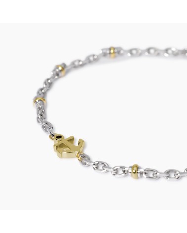 Pulsera de Plata para Hombre con Ancla y Zirconitas Negras Mabina | Joyería Onix Lugo