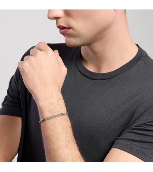 Pulsera de Plata para Hombre con Eslabones Rectangulares Mabina | Joyería Onix Lugo