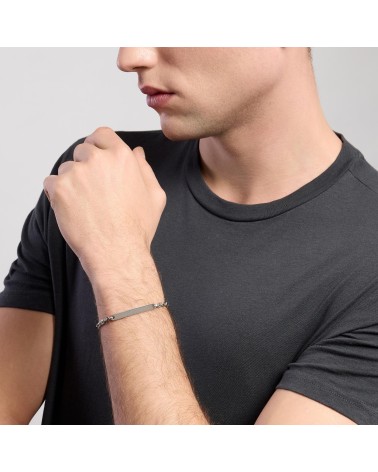 Pulsera de Plata para Hombre con Eslabones Rectangulares Mabina | Joyería Onix Lugo