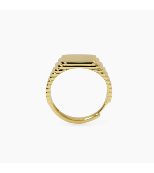 Anillo de Sello Chevalier de Plata Bañado en Oro Mabina | Joyería Onix Lugo