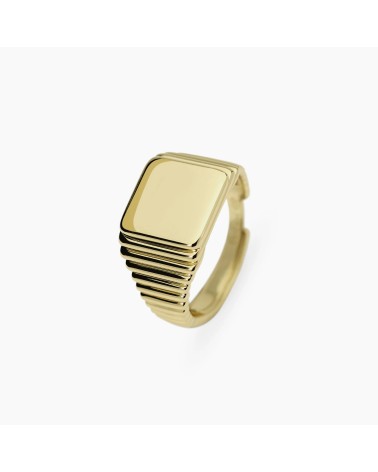 Anillo de Sello Chevalier de Plata Bañado en Oro Mabina | Joyería Onix Lugo
