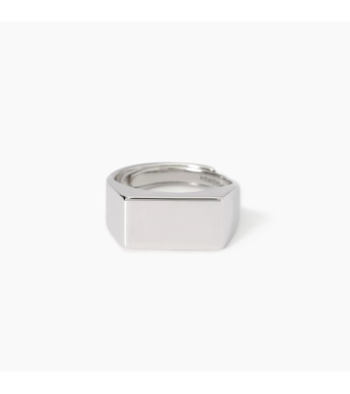 Anillo de Sello Cuadrado Chevalier de Plata Lisa Pulida Mabina | Joyería Onix Lugo