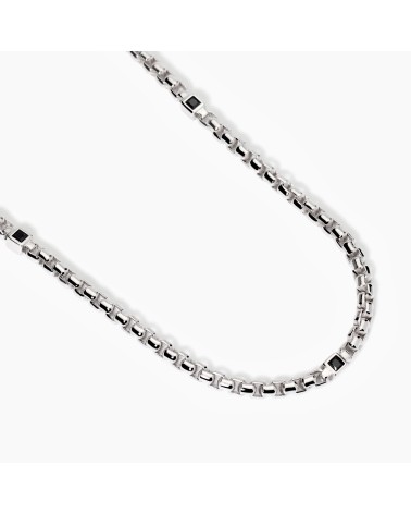 Cadena de Plata Veneciana para Hombre con Zirconitas Negras Mabina People | Joyería Onix Lugo