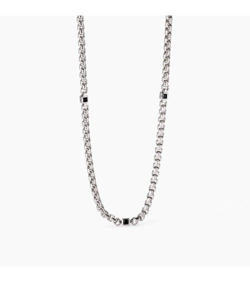Cadena de Plata Veneciana para Hombre con Zirconitas Negras Mabina People | Joyería Onix Lugo
