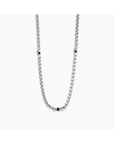 Cadena de Plata Veneciana para Hombre con Zirconitas Negras Mabina People | Joyería Onix Lugo