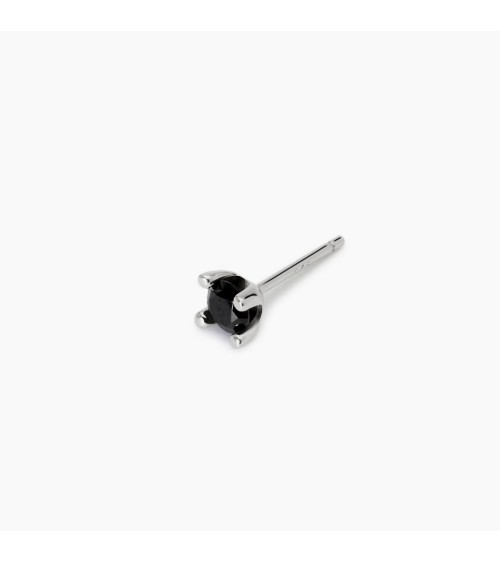 Pendiente Solitario de Plata para Hombre con Zirconita Negra 5 mm Mabina | Joyería Onix Lugo