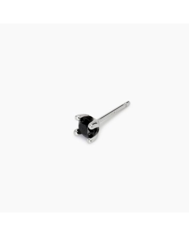 Pendiente Solitario de Plata para Hombre con Zirconita Negra 5 mm Mabina | Joyería Onix Lugo