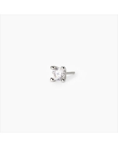 Pendiente Solitario de Plata para Hombre con Zirconita Blanca 5 mm Mabina | Joyería Onix Lugo