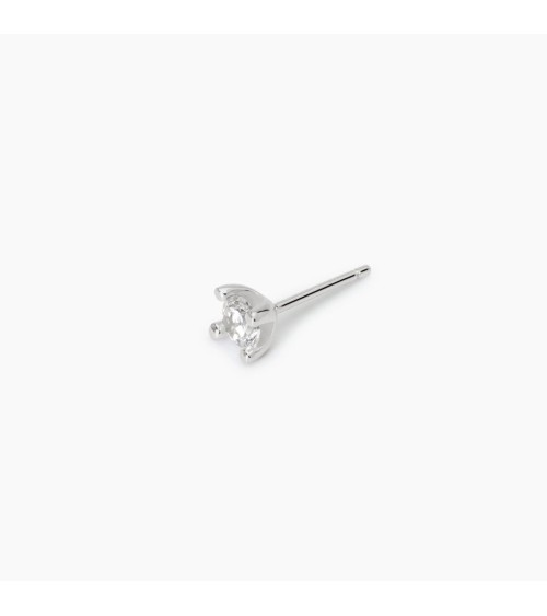 Pendiente Solitario de Plata para Hombre con Zirconita Blanca 5 mm Mabina | Joyería Onix Lugo