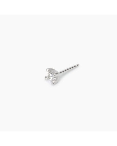 Pendiente Solitario de Plata para Hombre con Zirconita Blanca 5 mm Mabina | Joyería Onix Lugo