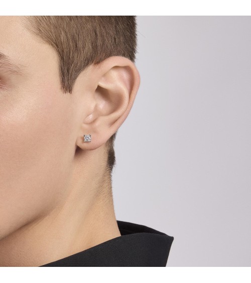 Pendiente Solitario de Plata para Hombre con Zirconita Blanca 5 mm Mabina | Joyería Onix Lugo